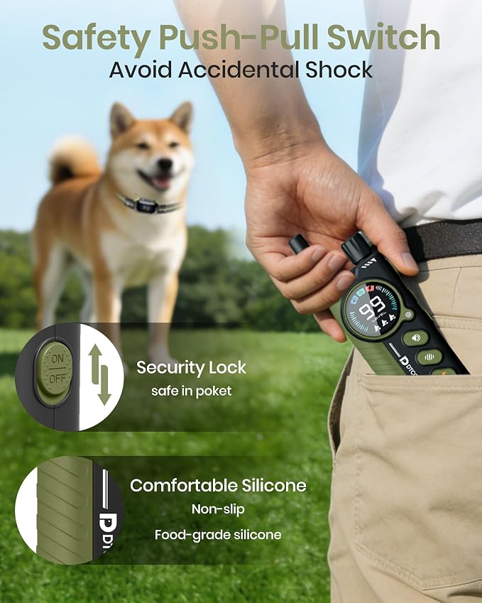 2-in-1 Bark Shock Collar 2 Pack - Smart Anti Barking Dog Training Collar with Beep/Vibration/Shock/Anti Bark 4 Modes, 3300FT IP67 Waterproof E Collar with Remote for Small Medium Large Dogs(8-120lbs)