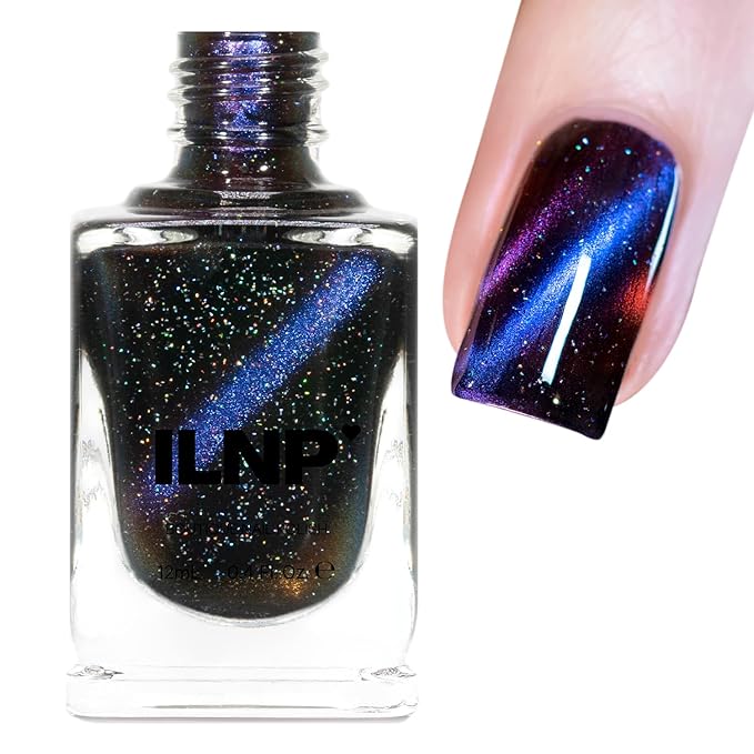 ILNP After Hours - Black-Based Deep Blue Magnetic Holographic Nail Polish