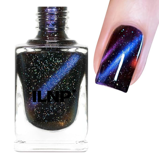 ILNP After Hours - Black-Based Deep Blue Magnetic Holographic Nail Polish