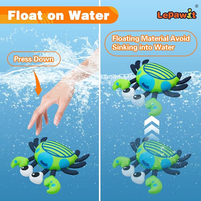 Squeaky Dog Toys, Floating Dog Toys for Indoor or Outward Play, Crab Interactive Dog Gifts for Small and Medium Dogs