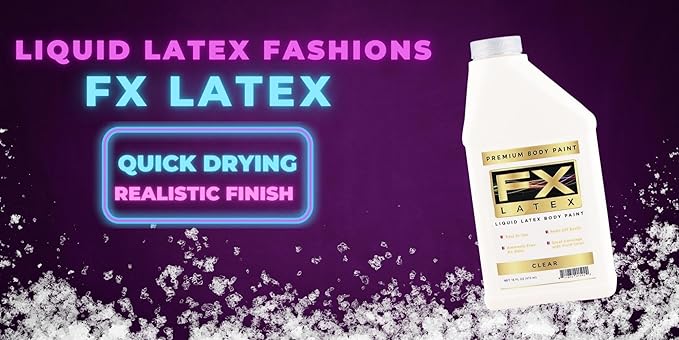Liquid Latex - Face and Body Paint, Ammonia Free, Easy On and Off, Cosplay Makeup, Create Professional Monster, Zombie Arts 16 Oz (Clear)