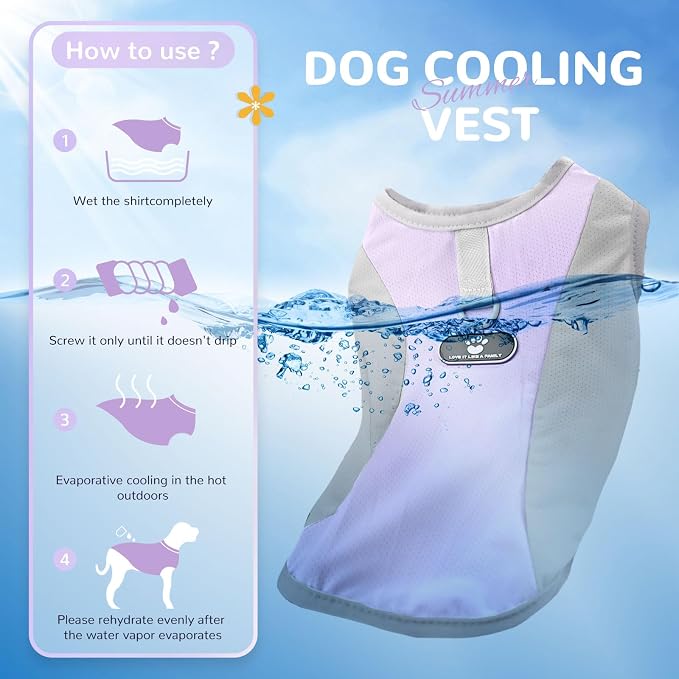 Dog Cooling Vest with D-Ring Dog Tshirt Sun Protection Small Puppy Clothes for Girls Boys Stretchy Shirts for Dogs Lightweight Breathable Shirt French Bulldog Frenchie Dachshund Clothes