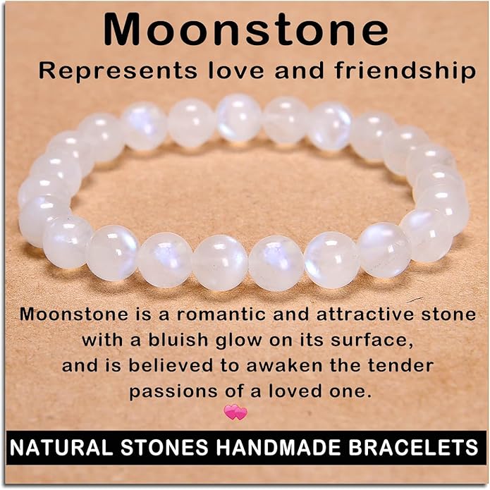 AD Beads Handmade Gemstone Stretch Elastic Bracelet Crystal Healing Reiki Nature's Beauty and Spiritual Essence Unisex