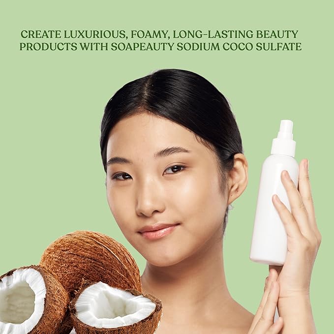 Soapeauty Coconut Oil SCS Noodles Surfactant for Skin Care Products - Sodium Coco Sulfate Noodles for Shampoo Conditioner Set, Soap Making Supplies, Body Lotion - 4 OZ