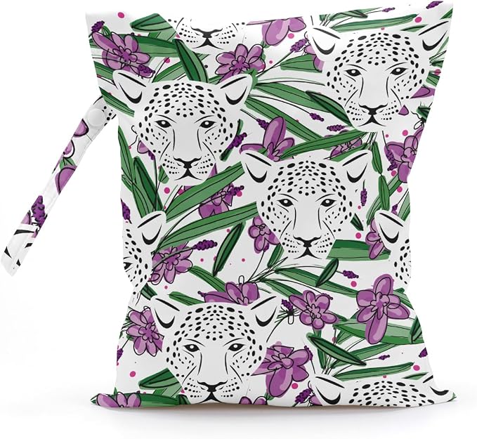 Wet Bag, Wet Dry Bag, Wet Bag for Swimsuit, Travel, Beach, Pool, Diapers, Dirty Yoga Gym Clothes, Makeup Bag, Waterproof Tropical Palm Leaves Decor Jungle Palm Leaf Favors