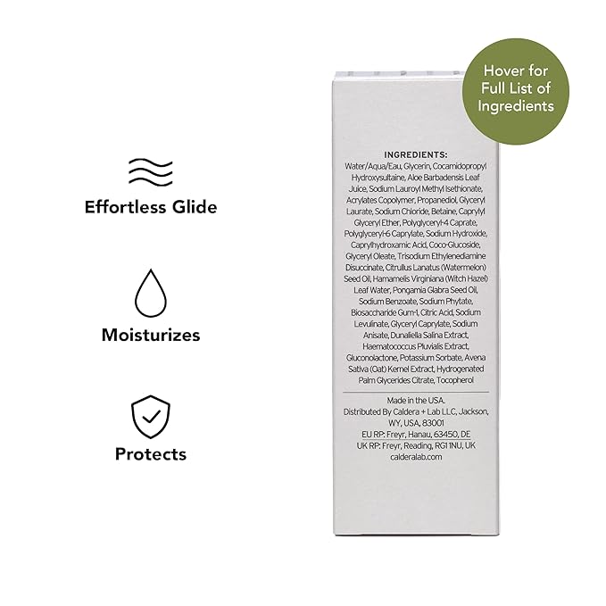 Caldera + Lab The Smooth Certified, Vegan, Exfoliating & Organic Shaving Elixir with Antioxidant Botanicals