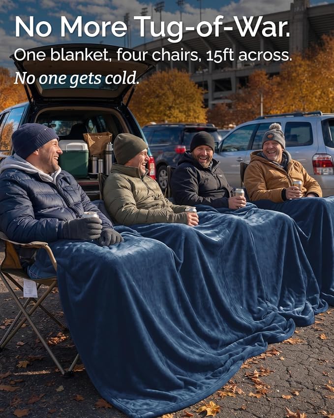 Ultra Soft Fleece Blanket Giant Blanket Size - Flannel Fleece Luxury Blanket - Lightweight for Couch Bed Chair - Thick, Warm and Breathable - All Season Cozy, Navy