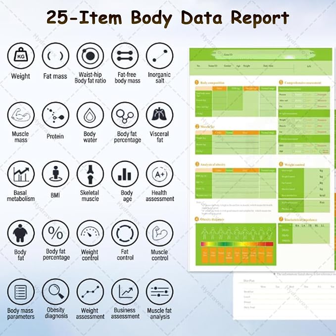 Body Composition Analyzer with Printer, HD Touch Ultrasonic Balance for BMI Measurement in Pharmacy and Hospital Settings