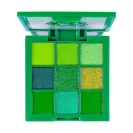 KimChi Chic Jewel Collection Eyeshadow Palette - Pigmented Blendable & Long Lasting Colors, Matte & Glitter Shades, Includes Jewel Stickers, Cruelty Free, Emerald