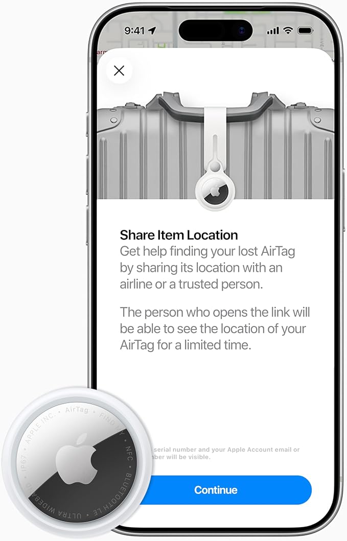 Apple AirTag (2nd Generation): Tracker for Keychain, Wallet, and More; Locator with Sound; Simple One-Tap Setup with iPhone or iPad; Key Finder with up to 1.5X Precision Finding Range