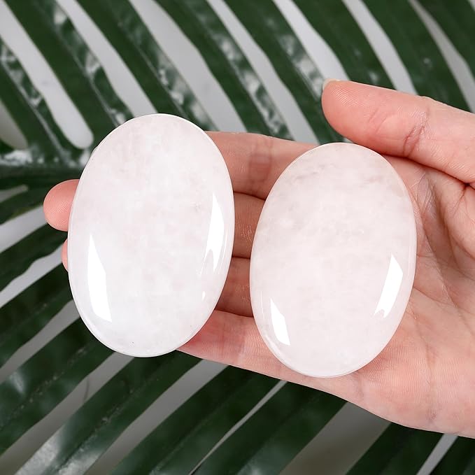 ZHIYUXI 2.4" Clear Quartz Crystals Gemstones Crystals and Stones Crystal Decor Protection Crystals Worry Stone Energy Balancing Therapy Polished Stones Palm Stone Mediation Gifts 1PC