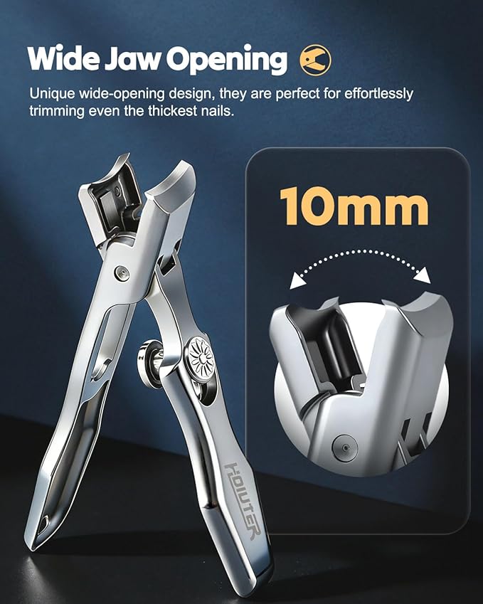 German Nail Clippers for Men Women, 2026 Upgraded Ultra Sharp Stainless Steel Nail Clippers for Thick Nails, Luxurious Ultra Sharp Nail Clippers Set with Nail File for Seniors (Silver)