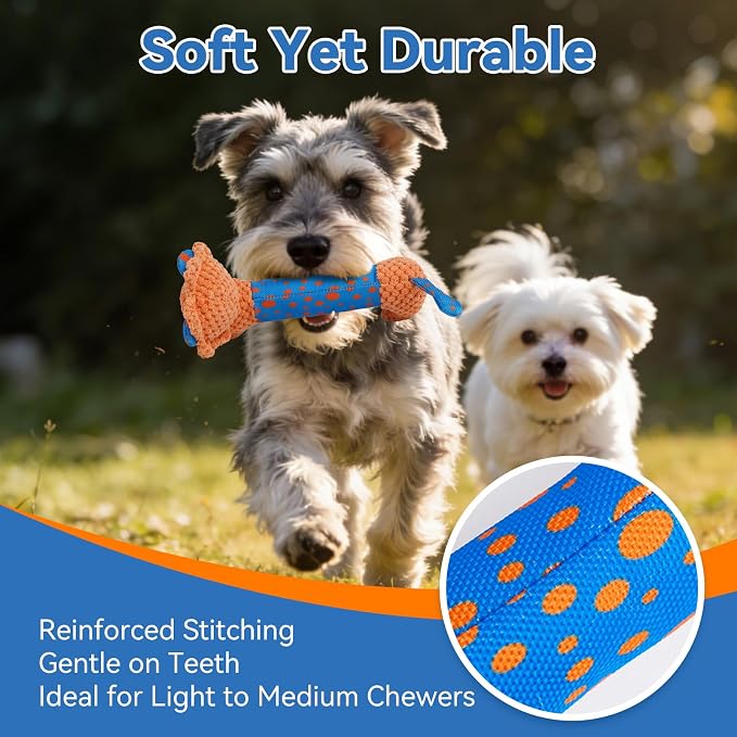 Squeaky Dog Toys for Small & Medium Dogs, Lion Rabbit Frog 3-Pack