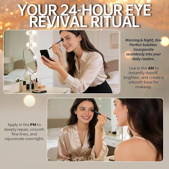 Perfection Eye Tightener Cream with Brush, Instant Eye Lift & Tightener - Under Eye Bag Treatment, Fine Lines & Wrinkles, Ultimate Lift & Smooth Finish, Easy-Wear Formula for All Skin Types, 1PC