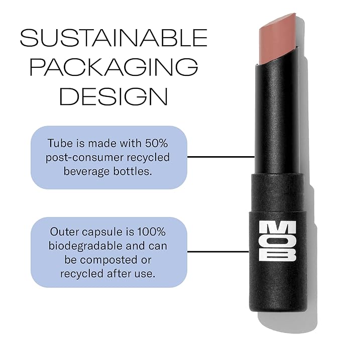 MOB Beauty Soft Matte Lipstick M94 – Mocha Rose | Weightless, One-Swipe Color Infused with Skincare | Vegan, Silicone-Free, Cruelty-Free Formula in a Biodegradable Capsule