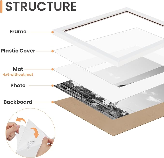 upsimples Picture Frames set of 19, Including 8x10, 5x7, 4x6 White Frame | Multi Picture Frames Collage Wall Decor, Gallery Wall Frame Set, Gift For Christmas, Mothers' day, Wedding, Dorm, Living Room