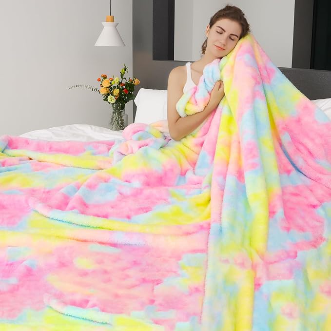 MUGD Lightweight Blanket Fleece Big Blanket Fuzzy Throw Blanket for Bed King Size