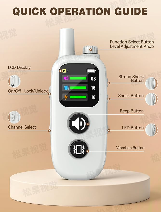 Small Dog Shock Collar with Remote - Specially Designed for Small Dogs 5-15 lbs, 5-30 lbs Puppies, Ultra-Light 0.92 Oz Dog Training Collar with Safe Beep Vibration Shock, IP67 Waterproof, Grey
