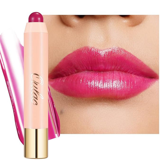 Oulac Moisturizing Lipstick - Hydrating Lipstick Tinted Lip Balm for Dry Lips, Purple Lip Crayon & Blush - Lip Color and Cheeks Makeup | 2.48g, Blackcurrant Jelly (05)