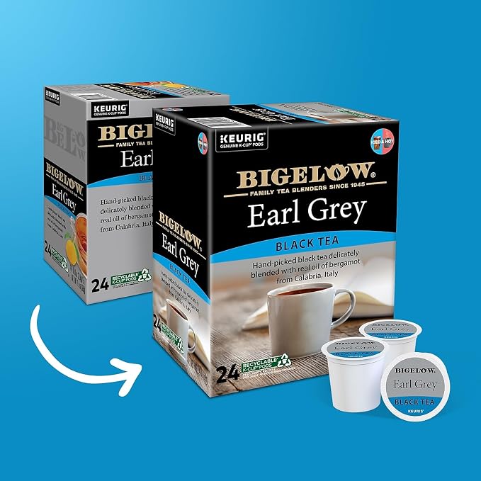 Bigelow Earl Grey Black Tea Keurig K-Cups, 24 Count Box (Pack of 1), Caffeinated 24 K-Cup Pods Total