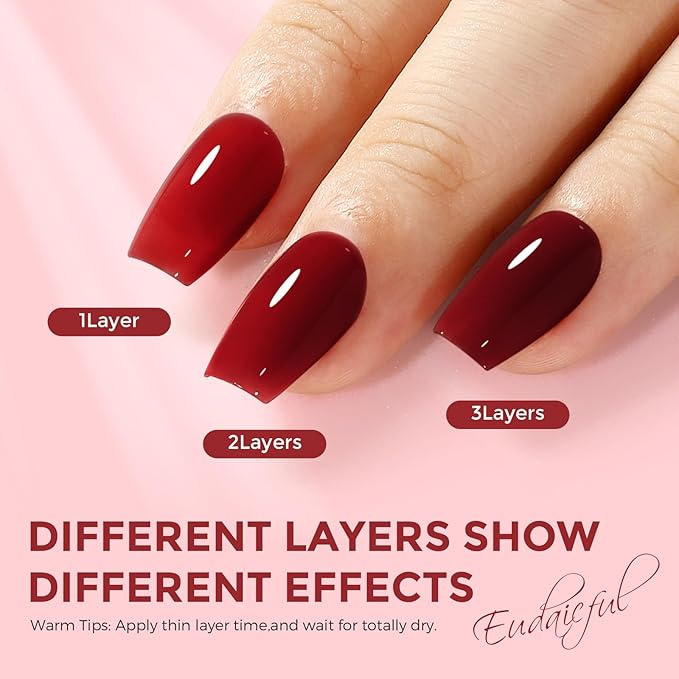 Cherry Red Nail Polish: Quick Dry Nail Polish Fingernail Polish for Women Non Gel Air Drying, Nail Lacquer for Nail Art Manicure Home DIY, 15ML