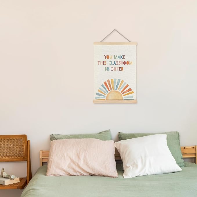 URLLUAE Bobo Sunshine Rainbow Wall Art Posters for Classroom, Classroom Wall Decor, Inspirational Affirmation Poster Hanger Frame for Classroom Preschool Middle High School Wall Decor, 12x16 Inch