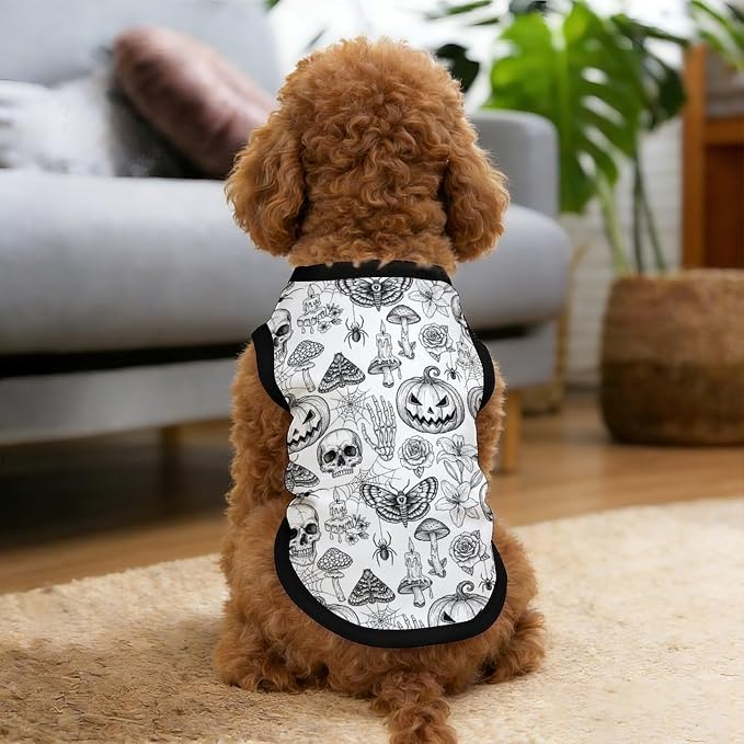 Halloween Pet Vest Skull Pumpkin Pet Shirts Small | mushroom floral Dog Shirt Vest cute pet Sleeveless Vests Ice Silk Dog T-Shirts holiday Dog Clothes Halloween Canine Wear
