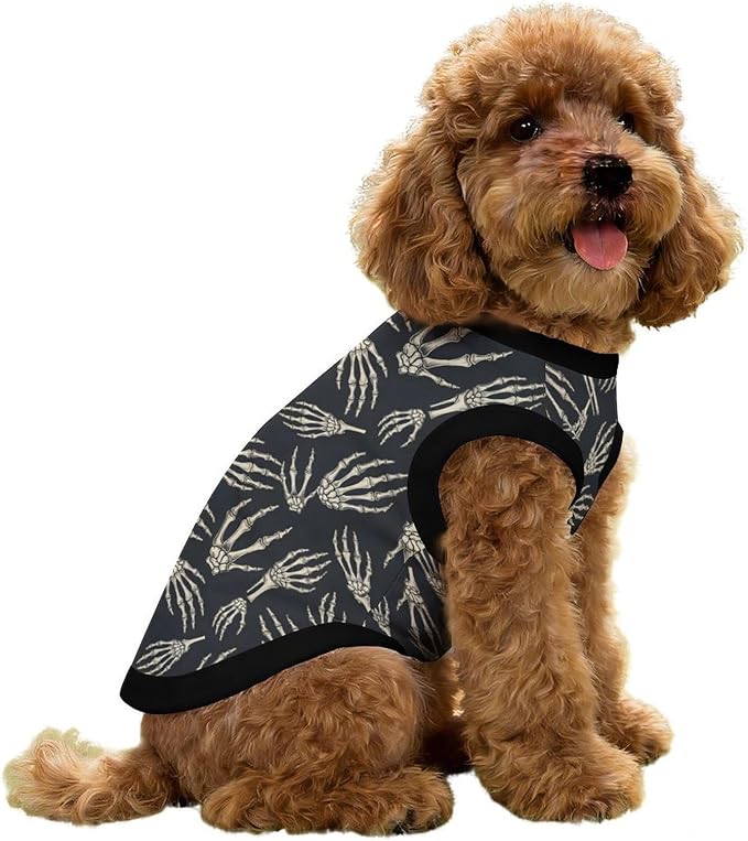 Halloween Pet Vest Skeleton Hand Pet Shirts Large | scary season Dog Shirt Vest cute pet Sleeveless Vests Ice Silk Dog T-Shirts holiday Dog Clothes Halloween Canine Wear