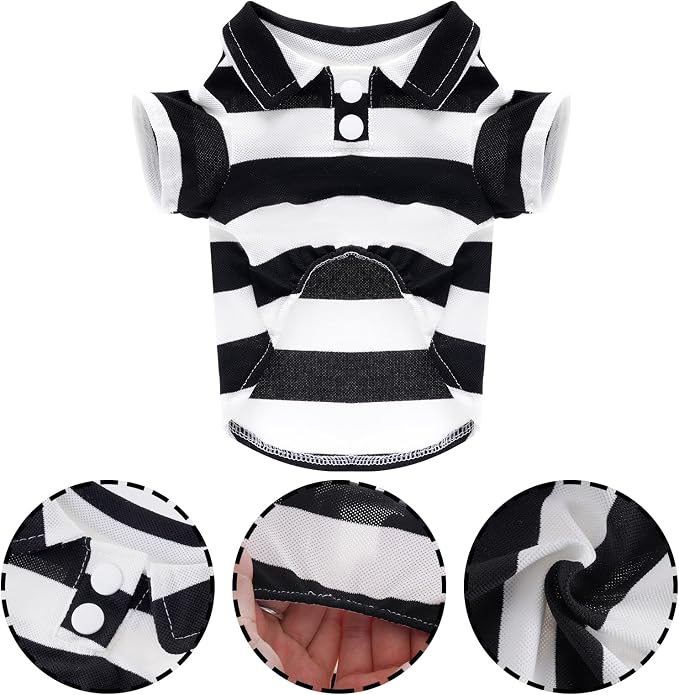 Pistha Dog Shirt Polo Shirt Striped Puppy Clothes for Boy Girl Pets | Dog Shirt Dog Clothes Pet Clothes with Summer Button Up for Small Medium Dogs Cats