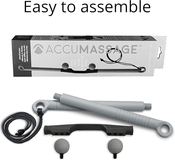 Body Back AccuMassage FSA Eligible - Dual Pressure Point Massage Tool & Massage Hammer - 2 in 1 Design - Shiatsu Neck Massager Tool, Golf Ball Percussion Massager for Deep Tissue Pain Relief