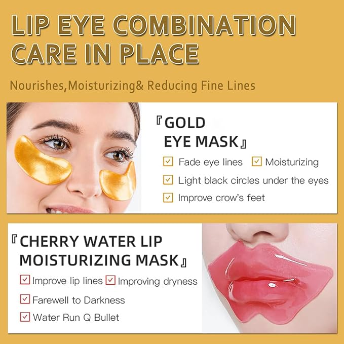 Eakroo 30 Pairs Lip Mask & Eye Mask, Anti Wrinkle Patches for Lip, Party Supplies, Lip Mask Patches, Lip and Eye Mask Bulk, Eye Patches for Puffy Eyes, Mothers Day Gifts, Teacher Appreciation Gifts