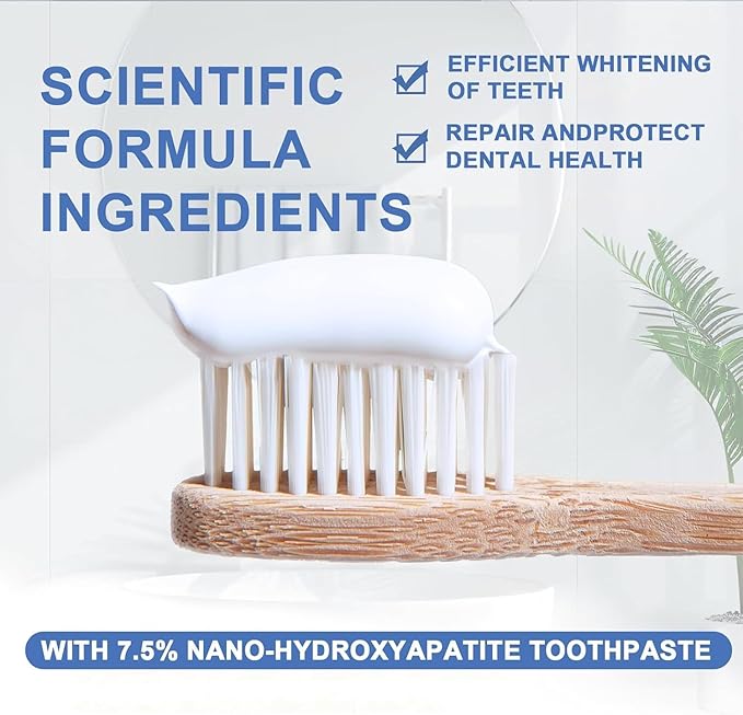 Set 2-Pack Hydroxyapatite Toothpastes for Enamel Protection and Tooth Strengthening, Gentle Mint, Fresh Breath, Daily Use for Oral Health (Gentle Mint)
