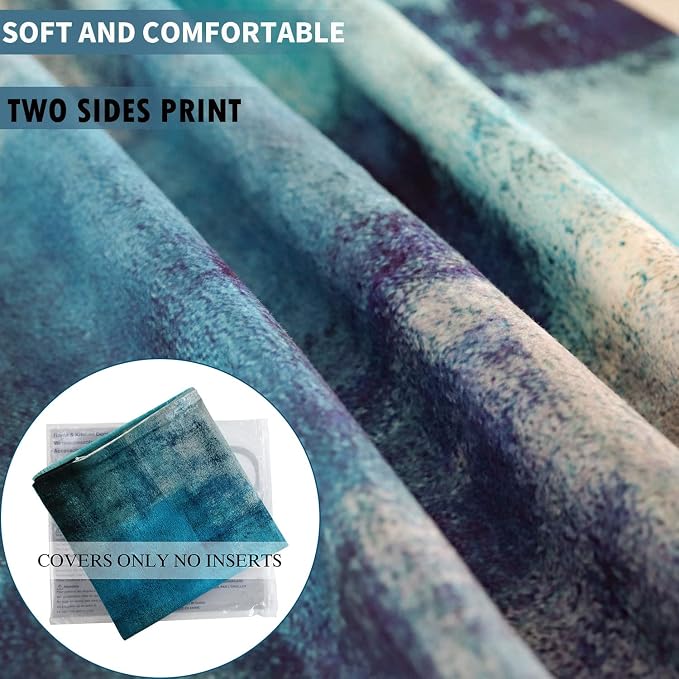 Throw Pillow Covers for Couch, 18x18 Inch, 2 Pack, Turquoise | Decorative Throw Pillow Covers Cushion Covers for Couch Bedroom Sofa Living Room