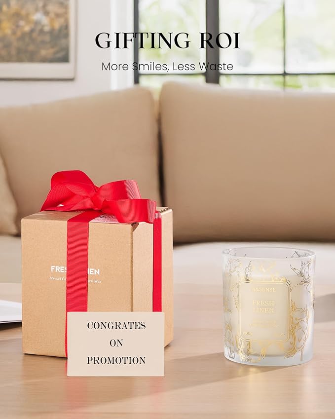 M&SENSE Pumpkin Apple Pie Candle, 8.1oz Gilded Glass Harvest Gift | 42H Slow Burn, Soy Wax, Gilded Glass Jar, Sensitive-Safe, Warmer Friendly, Reusable Candy Jar