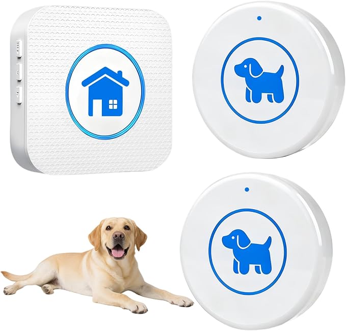 Dog Door Bell 2026 Enhanced Touch, Wireless Doggie Doorbell for Potty Training to Go Outside, IP65 Waterproof, 1000ft Range, 55 Melodies, 5 Modes & Adjustable Volume (2 Button-White)