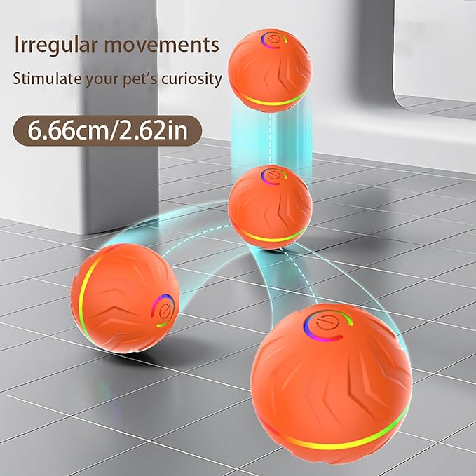 2026 T01 Interactive Dog Ball, Automatic Moving and Bouncing Dog Toy