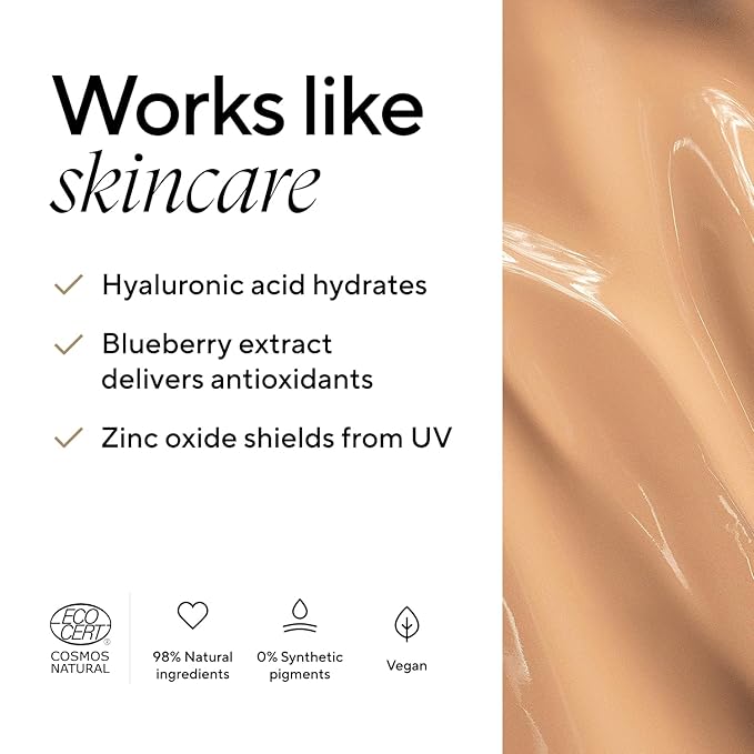 MADARA Liquid Foundation Face Makeup – Skin Equal Soft Glow Mineral Foundation SPF15 Sand 40-30 ml, with Hyaluronic Acid, Buildable Medium Coverage, Dewy Finish, Vegan, COSMOS natural certified