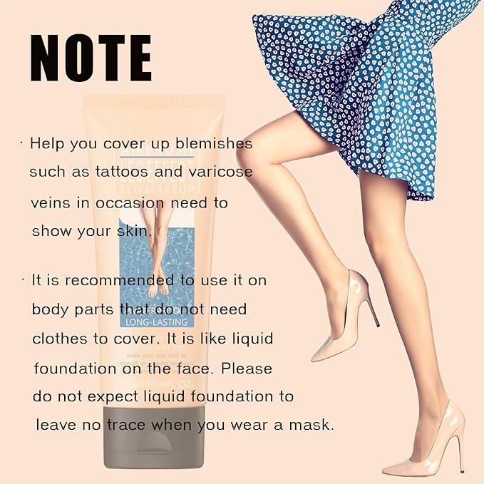 Leg Makeup Waterproof, No Transfer Body Concealer, Coverage for Vein, Scar, Tattoo (#03 Bronze, 1Pc)