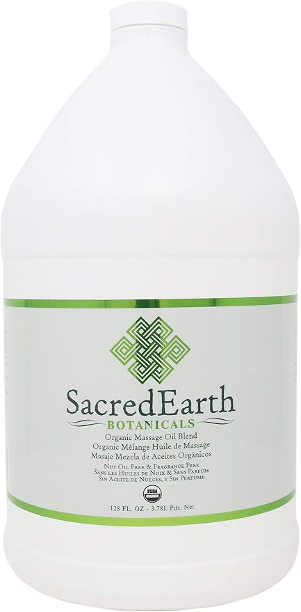 Organic Massage Oil Blend (1 Gallon) - Unscented, Nut Oil Free, Gluten Free and USDA Certified Organic