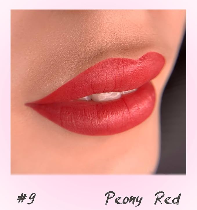 Lip Pigment – Peony Red – Permanent Lip Makeup – Microblading Ink for Durable and Colorful Lips – Long Lasting Color Lip Cosmetics (0.2 oz)