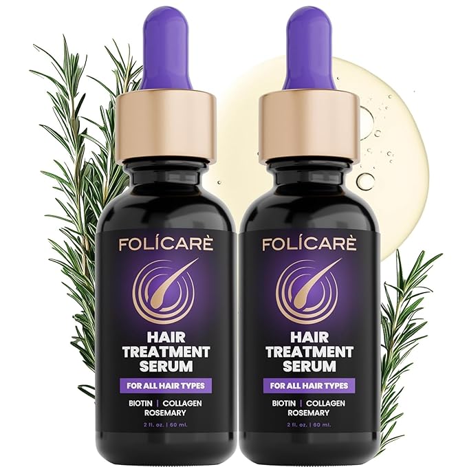 Thickening Hair Growth Serum for Women & Men (2Pack), Biotin Collagen & Rosemary Scalp Serum for Hair Density & Hydrating, Densifying Hair Serum Regrowth Oil for Hair Loss
