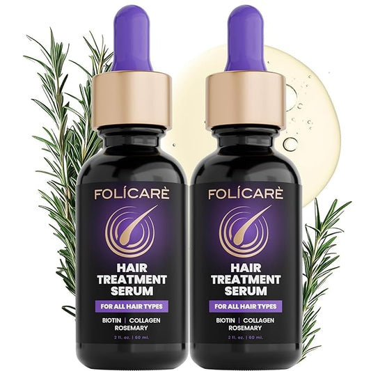 Thickening Hair Growth Serum for Women & Men (2Pack), Biotin Collagen & Rosemary Scalp Serum for Hair Density & Hydrating, Densifying Hair Serum Regrowth Oil for Hair Loss