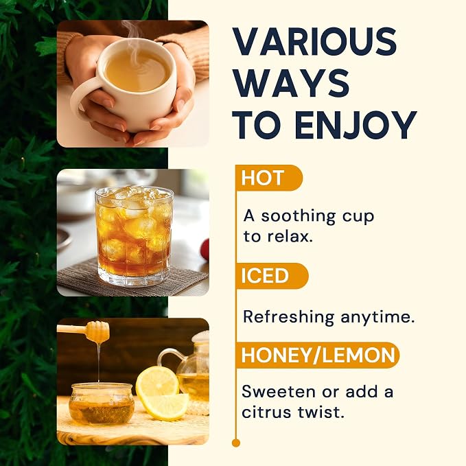 Turmeric Ginger Cinnamon Tea Bags, Turmeric Ginger Herbal Tea, No Sugar, No Caffeine, 50 Teabags