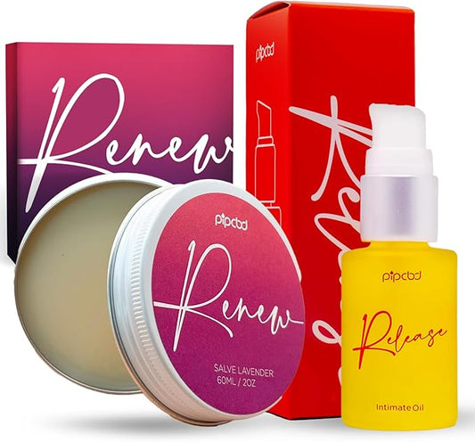 PIP Release Natural Arousal Oil for Women & Hemp Renew Salve – Stimulating, Hydrating, and Soothing for Enhanced Sensation and Skin Repair