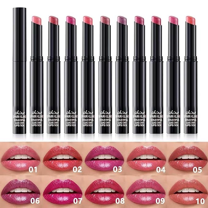 Rose Red Lipstick For Women Matte Nude Glitter Highly Pigmented Moisturizing Lip stick Hypoallergenic Waterproof Long Lasting Lipsticks Quick Makeup Lightweight Portable # 08