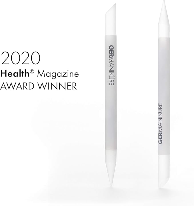 GERMANIKURE 6pc Manicure Set in Gray Suede Case - FINOX Stainless Steel Tools Made in Germany, Glass Nail Care Supplies Made in Czech Republic – Professional Cuticle and Nail Care Kit