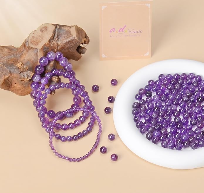 AD Beads Handmade Gemstone Stretch Elastic Bracelet Crystal Healing Reiki Nature's Beauty and Spiritual Essence Unisex
