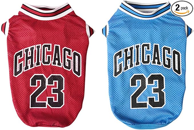 Dog Basketball Jersey Clothes Boy Girl Dog Pet Vest Clothes Puppy Shirt Apparel Cute Outfit Summer Fashion Cotton Dog Tshirt Female for Medium & Small Chihuahua,Yorkies,Blue+RED,3XL