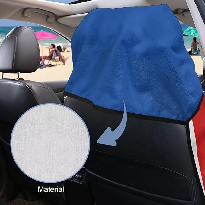 INSTANTARTS Coconut Tree Puerto Rico Flag Car Seat Cover Protector Sweat Towel Multi-Functional Car Towel