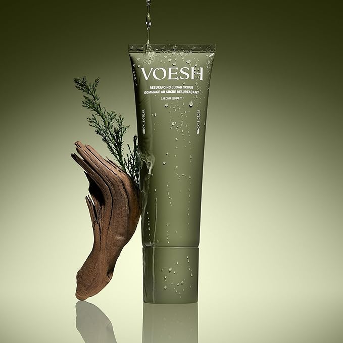 VOESH Resurfacing Sugar Scrub - Hinoki & Cedar, Sugar Body Scrub, K-Beauty Korean Skincare for the Body